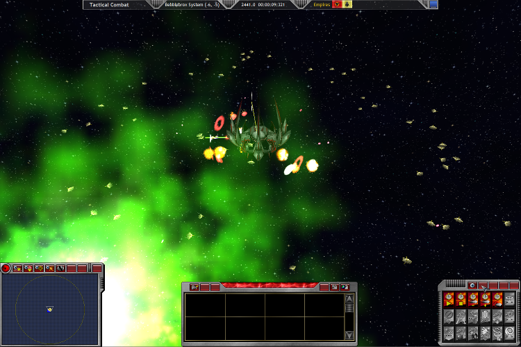 A Defender-class Starbase defends itself against a Phong Fighter Horde at the Bebblebrox-Quesstris WP in 2441.0