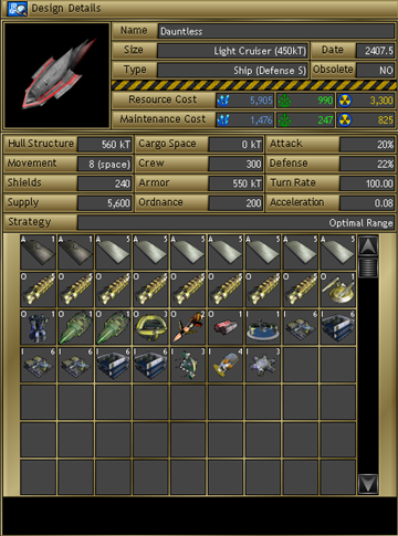 Dauntless class Defense Ship
