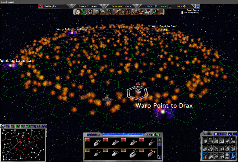 Jraenar attack fleet travels past the Praxis Blackhole